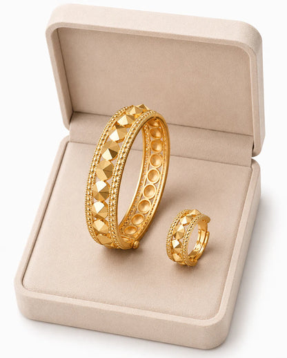 Studded Gold Bangle Set