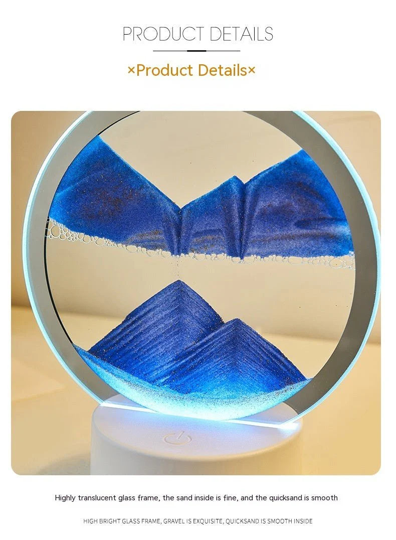 Round Flowing Sand Art Lamp