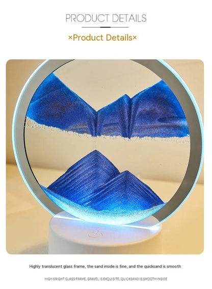 Round Flowing Sand Art Lamp