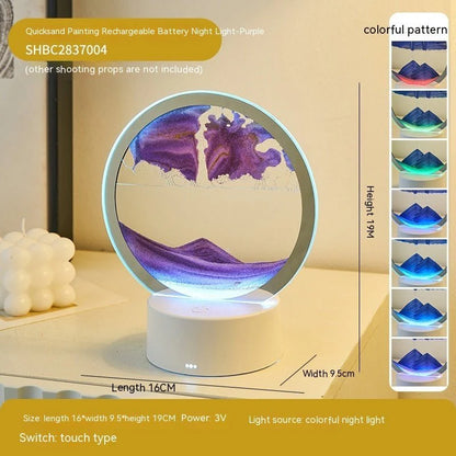 Round Flowing Sand Art Lamp