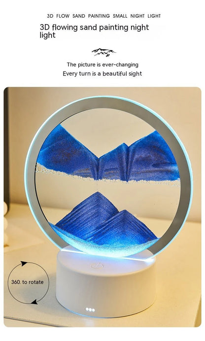 Round Flowing Sand Art Lamp