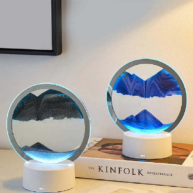 Round Flowing Sand Art Lamp