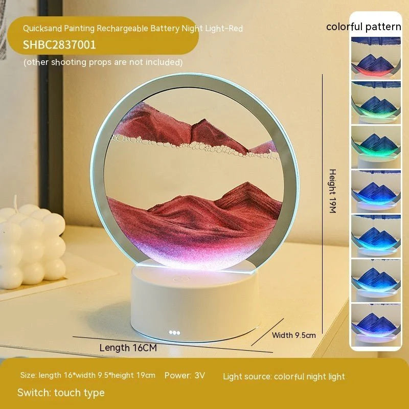 Round Flowing Sand Art Lamp