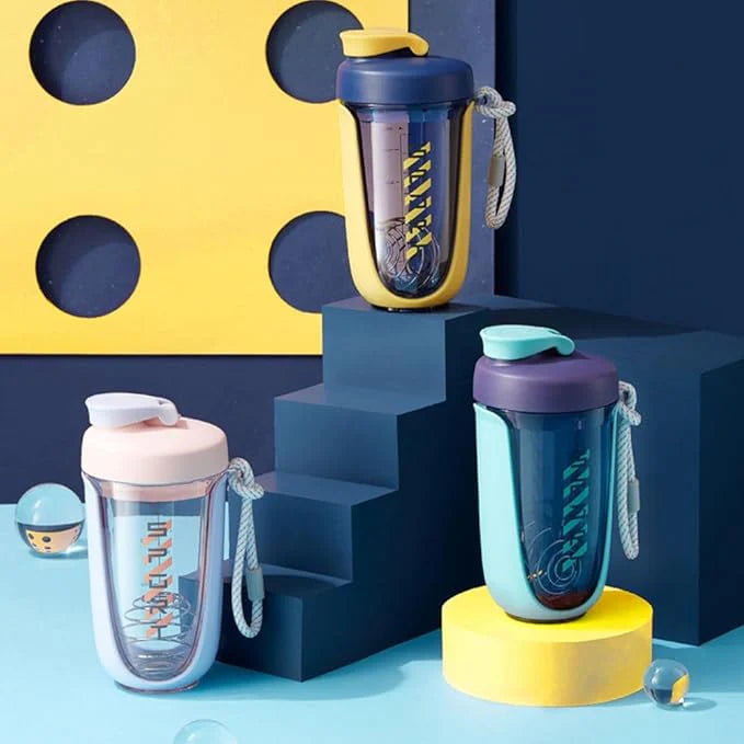 Qavi Premium Shaker Bottle with Rope Handle